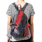Color block daypack from VacationGrabs featuring a stylish design with mixed colors and adjustable straps