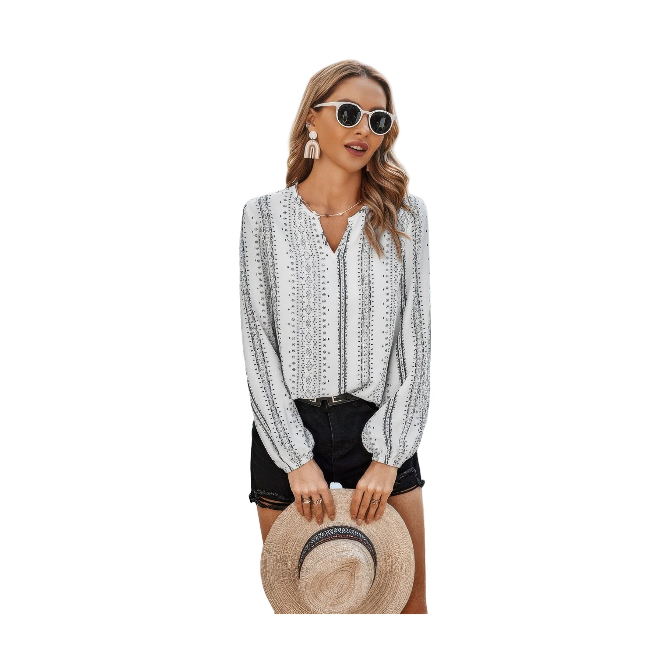 Stylish VacationGrabs color block v neck ruffle blouse perfect for casual summer outings
