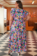 Women's colorful floral maxi dress, perfect for summer outings