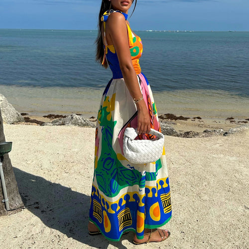 Women's colorful VacationGrabs maxi dress for beach outings