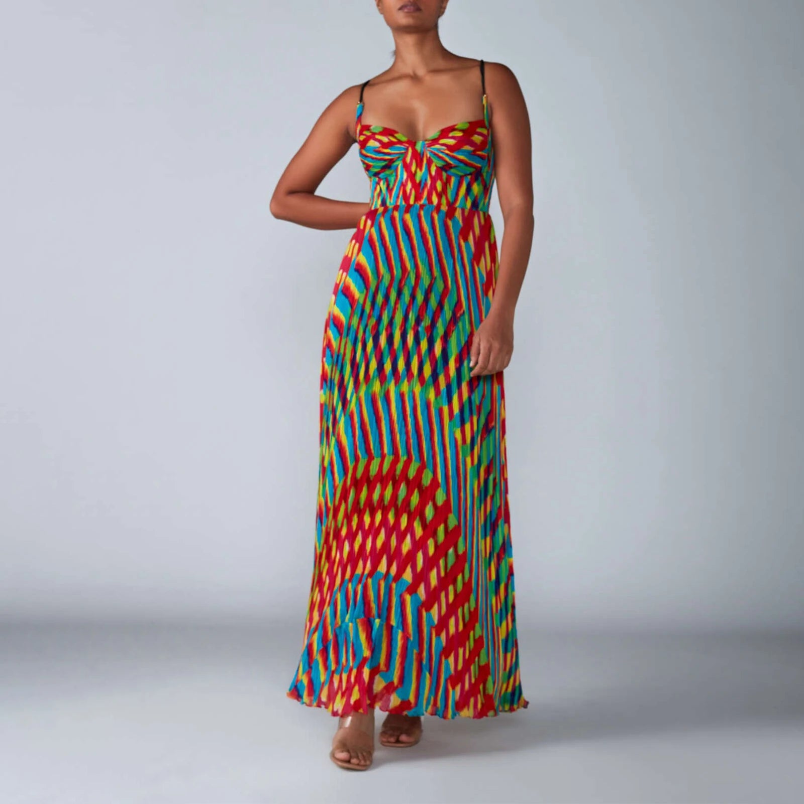 Women's colorful patterned maxi dress ideal for summer outings