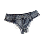 VacationGrabs colorful denim shorts for women with a stylish distressed design