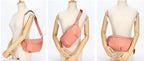 Stylish colorful leather fanny packs in pink, versatile for casual and travel use