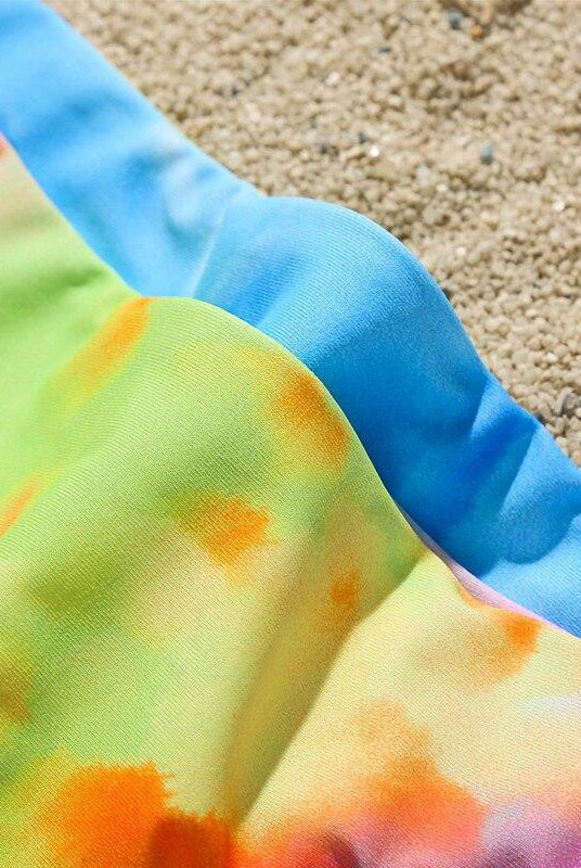 Women's Swimwear - 2PC Colorful Tie-Dye Knot Bathing Suit 2 Piece Bikini
