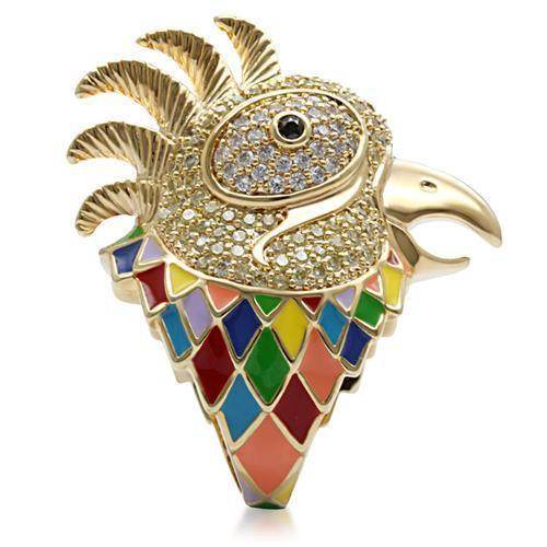 Colorful Womens Bird-Shaped Ring featuring vibrant stones and a detailed bird design