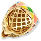 Colorful Womens Bird-Shaped Ring in Gold with Intricate Design and Vibrant Enamel Accents