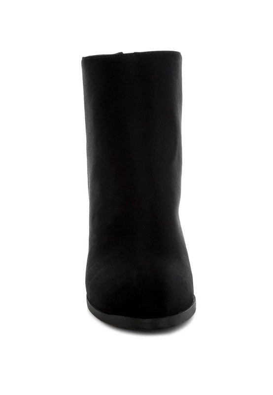 Stylish black Rag Company comfortable ankle boots for travel with a sleek design and soft texture