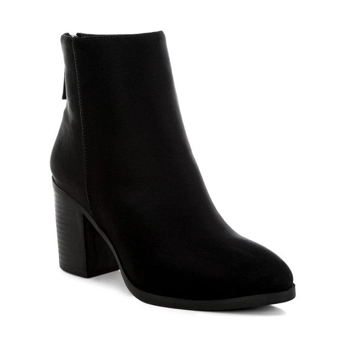 Rag Company Black Comfortable Ankle Boots for Travel with Stylish Block Heel Design