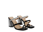 Rag Company stylish comfortable block heel shoes with a sleek two-tone design and open toe