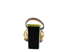 Rag Company comfortable block heel shoes with a stylish back view in green and black