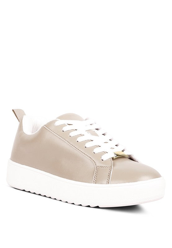 Rag Company women's beige sneakers, comfortable cushiony flat walking shoes