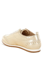 Women's gold Rag Company sneakers, comfortable cushiony flat walking shoes