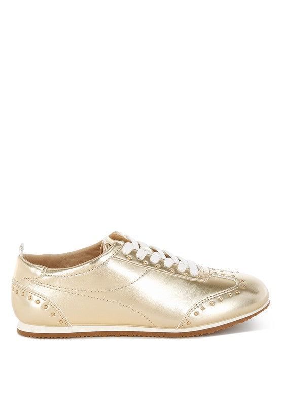 Rag Company women's gold cushiony flat walking shoes for everyday comfort