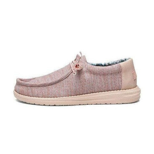 Women's pink comfortable fabric walking shoes for all-day wear