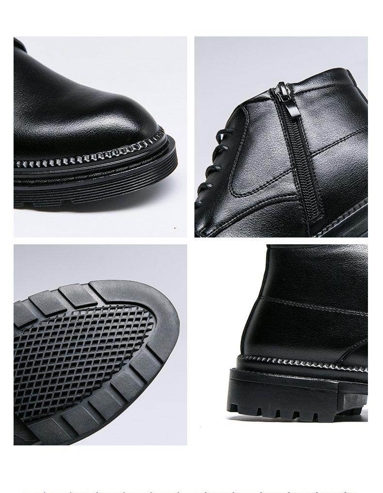 VacationGrabs comfortable mens dress shoes featuring a polished black finish and durable sole