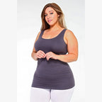 Yelete comfortable plus size tank tops in gray, designed for a flattering fit and everyday wear