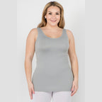 Yelete comfortable plus size tank tops in light gray featuring a flattering fit and soft fabric