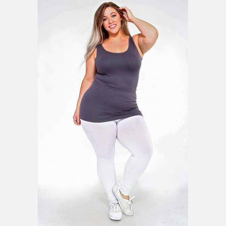 Yelete comfortable plus size tank tops in gray, perfect for casual wear and layering