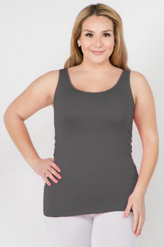 Yelete comfortable plus size tank tops in gray with a flattering fit for everyday wear