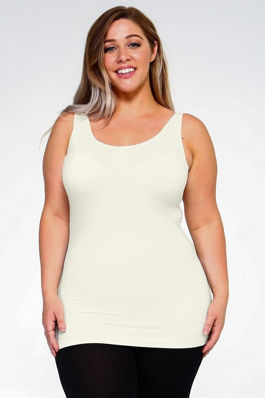 Yelete comfortable plus size tank tops in white, featuring a flattering fit for everyday wear