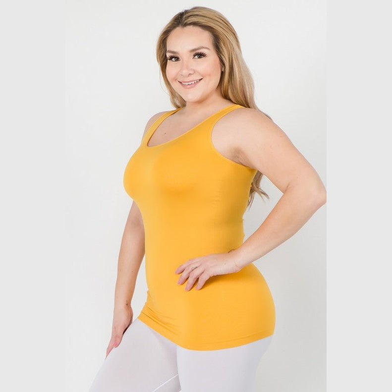 Yelete comfortable plus size tank tops in vibrant yellow for a stylish and relaxed fit