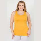 Yelete comfortable plus size tank tops in vibrant yellow, perfect for casual wear and layering