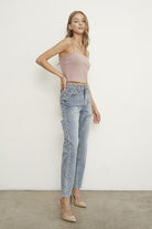 Women's Jeans from Denim Lab USA in light blue, perfect for comfortable travel denim.