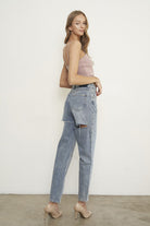 Women's Denim Lab USA Jeans in Light Wash, featuring a stylish cut for comfortable travel denim