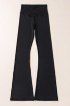 JUNIPER BLVD black comfortable vacation leggings for women with a stylish flared design
