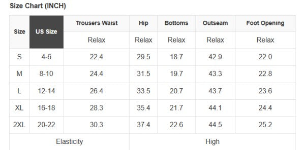 JUNIPER BLVD comfortable vacation leggings for women featuring a size chart for accurate fitting