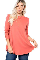 P & ROSE COLLECTION Women's Comfortable Vacation Tops in Coral Color with a Relaxed Fit