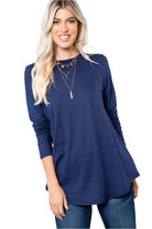 P & ROSE COLLECTION Women's Navy Shirt as comfortable vacation tops for casual outings