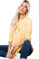 P & ROSE COLLECTION Women's Yellow Long Sleeve Shirt, a stylish option among comfortable vacation tops