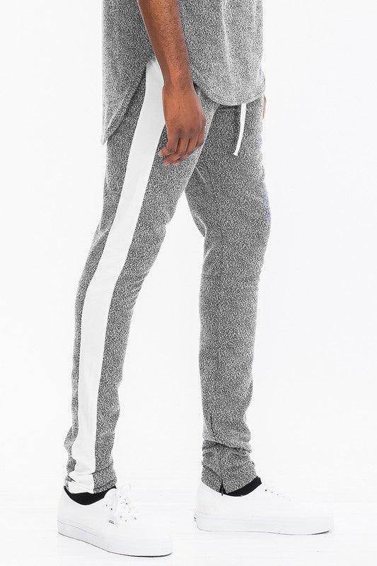 WEIV comfortable vacation track pants in gray with white side stripes for a stylish look