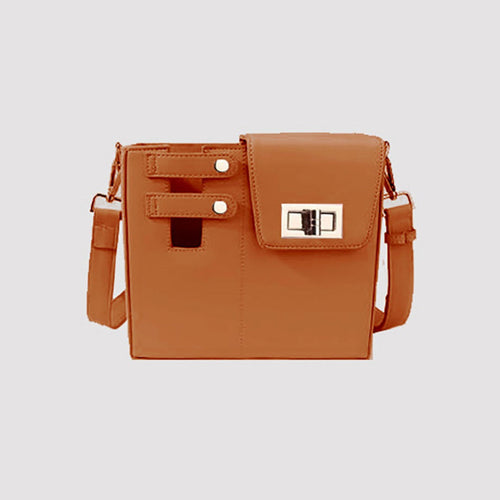 SHOMICOBOUTIQUE commuter crossbody bag with water bottle holder in stylish orange color