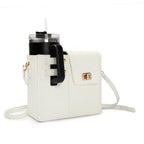 SHOMICOBOUTIQUE commuter crossbody bag with water bottle holder in stylish white design