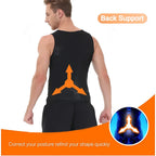 Men's black compression a shirt for back support and posture correction
