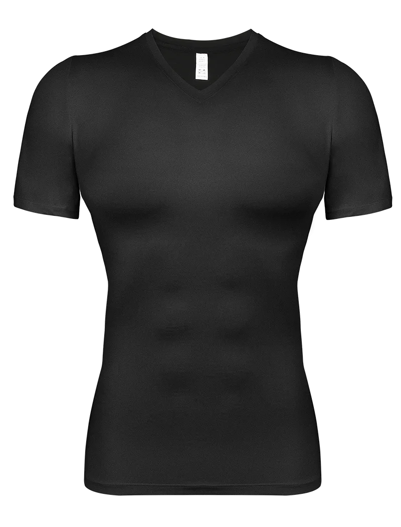 Men's black compression a shirt for active wear and support