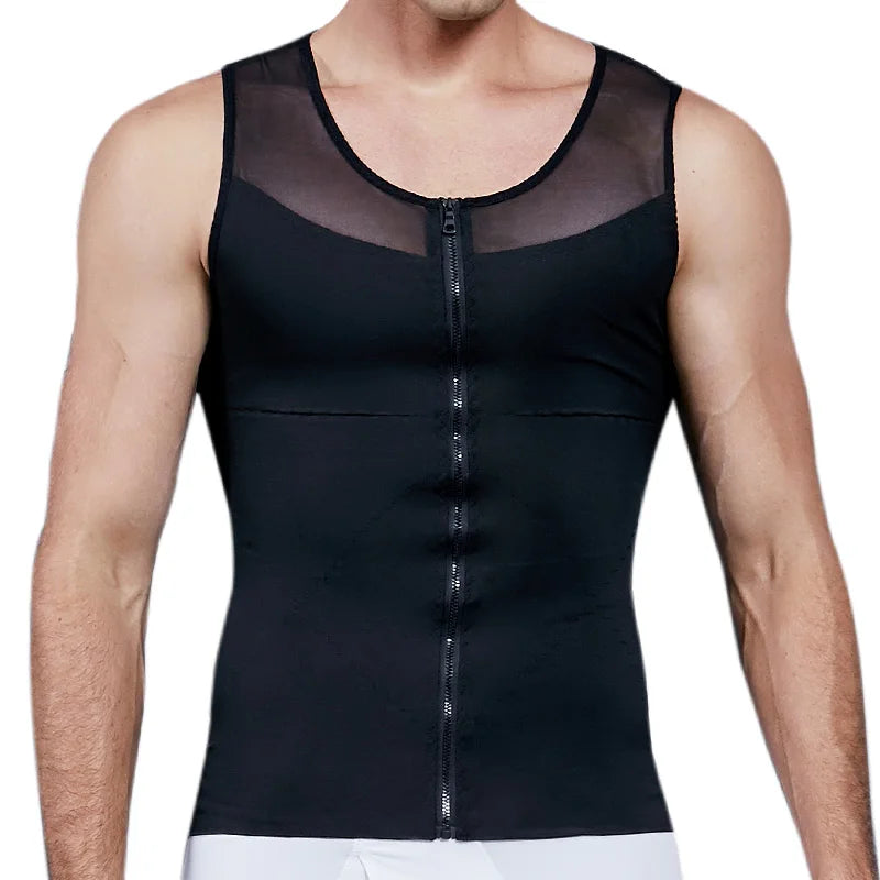 Men's black compression shirt, moisture-wicking material for workouts