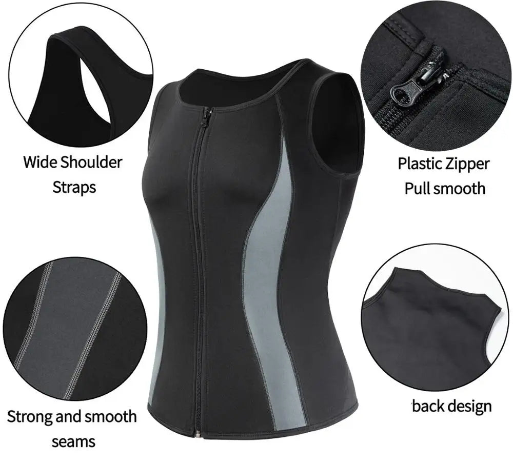 Men's black compression shirt with wide shoulder straps and smooth zipper