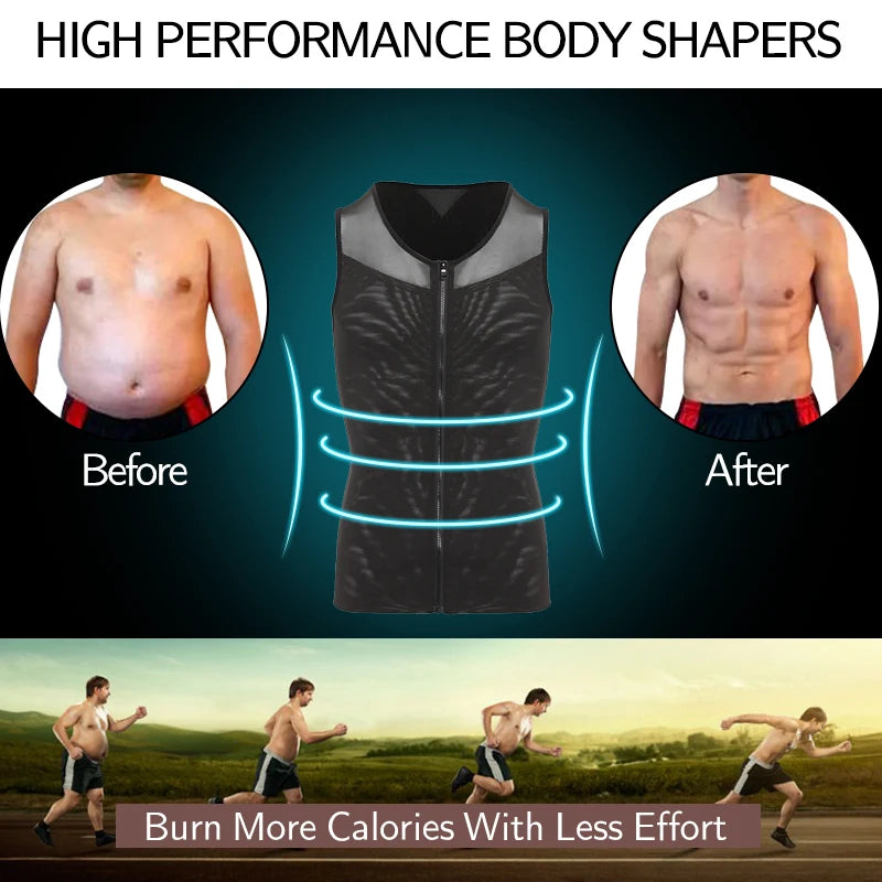 Men's black compression shirt for workouts and body shaping