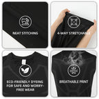 Men's black compression shirt, 4-way stretch, breathable material for active use