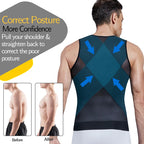 Men's black compression shirt for posture support and comfort