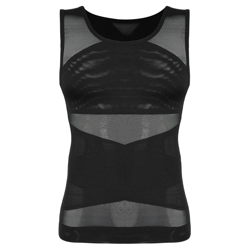 Men's black compression shirt, moisture-wicking for workout comfort