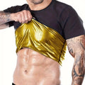 Men's gold compression a shirt, moisture-wicking material for workouts