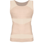 Men's beige compression shirt for enhanced support and comfort