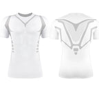 Men's white compression shirt for athletic performance and support