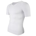 Men's white compression shirt for athletic performance and comfort