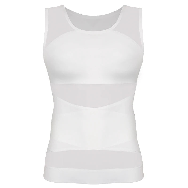 Men's white compression shirt for active sports and workouts