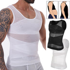 Men's compression a shirt in white, breathable material for everyday wear